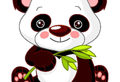 Fototapeta Panda s listy 5941